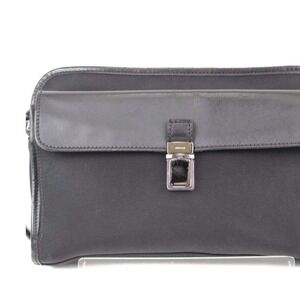 Gucci Black Nylon Leather Bag Silver Hardware Italy